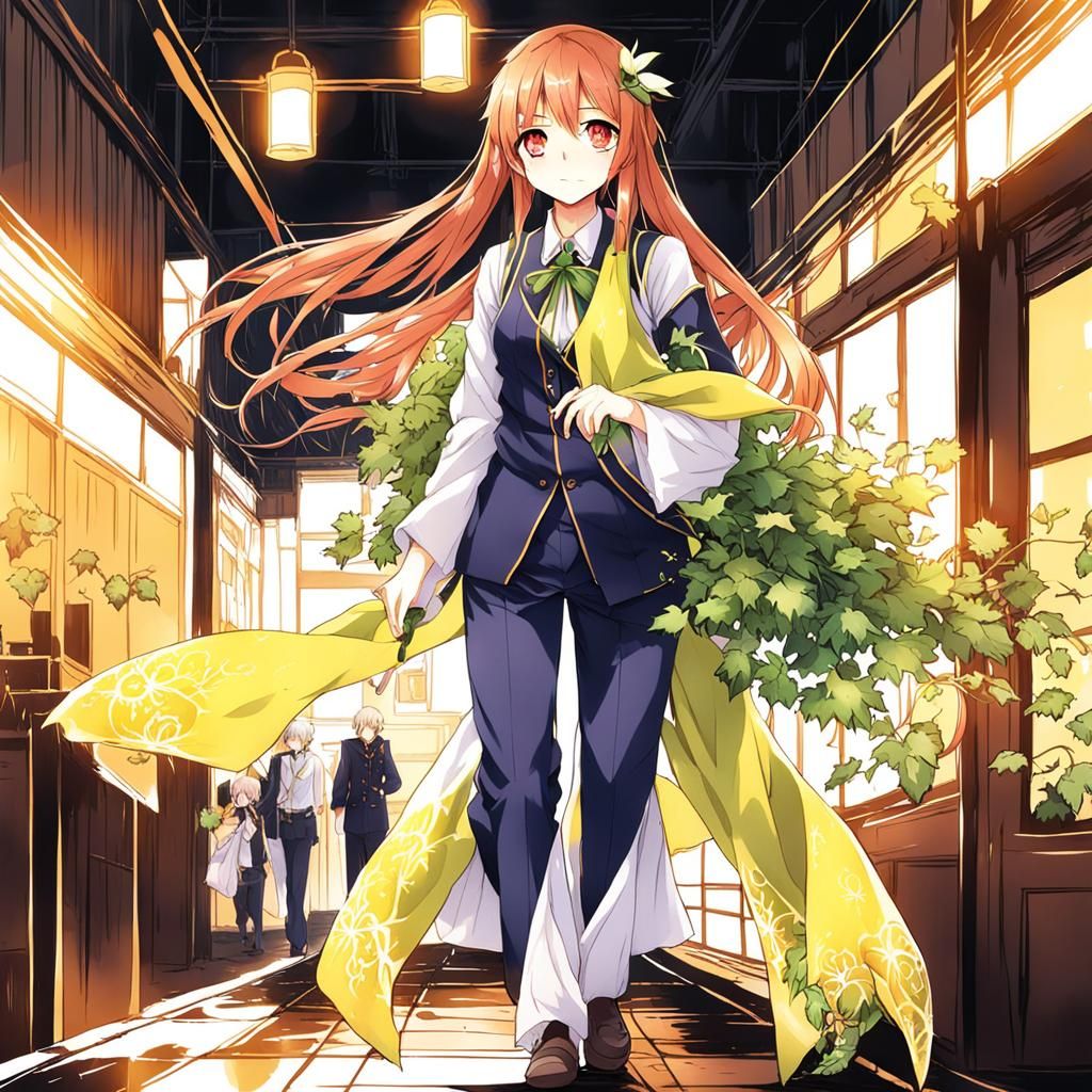 Anime Character Enveloped in Vines: Manga Key Visual