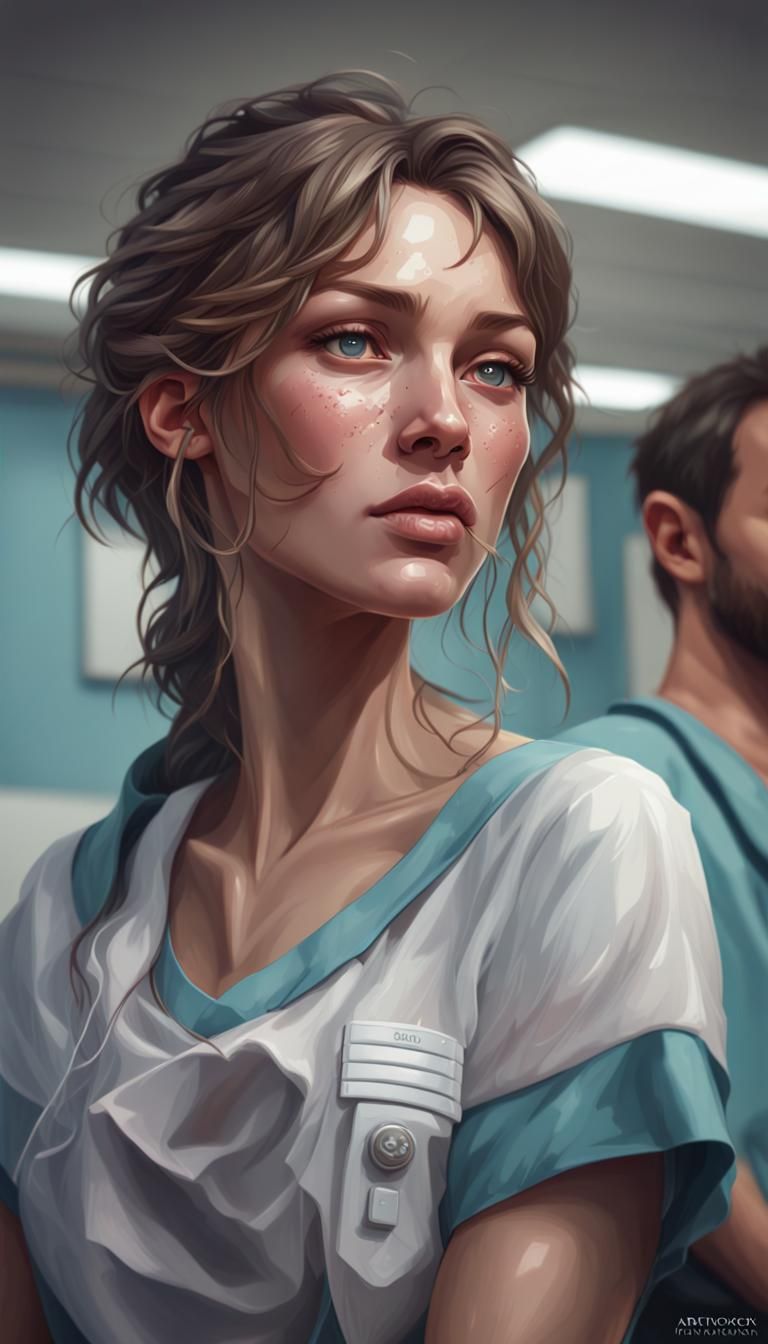 Hospital Waiting Room Portrait in Detailed 3D Rendering