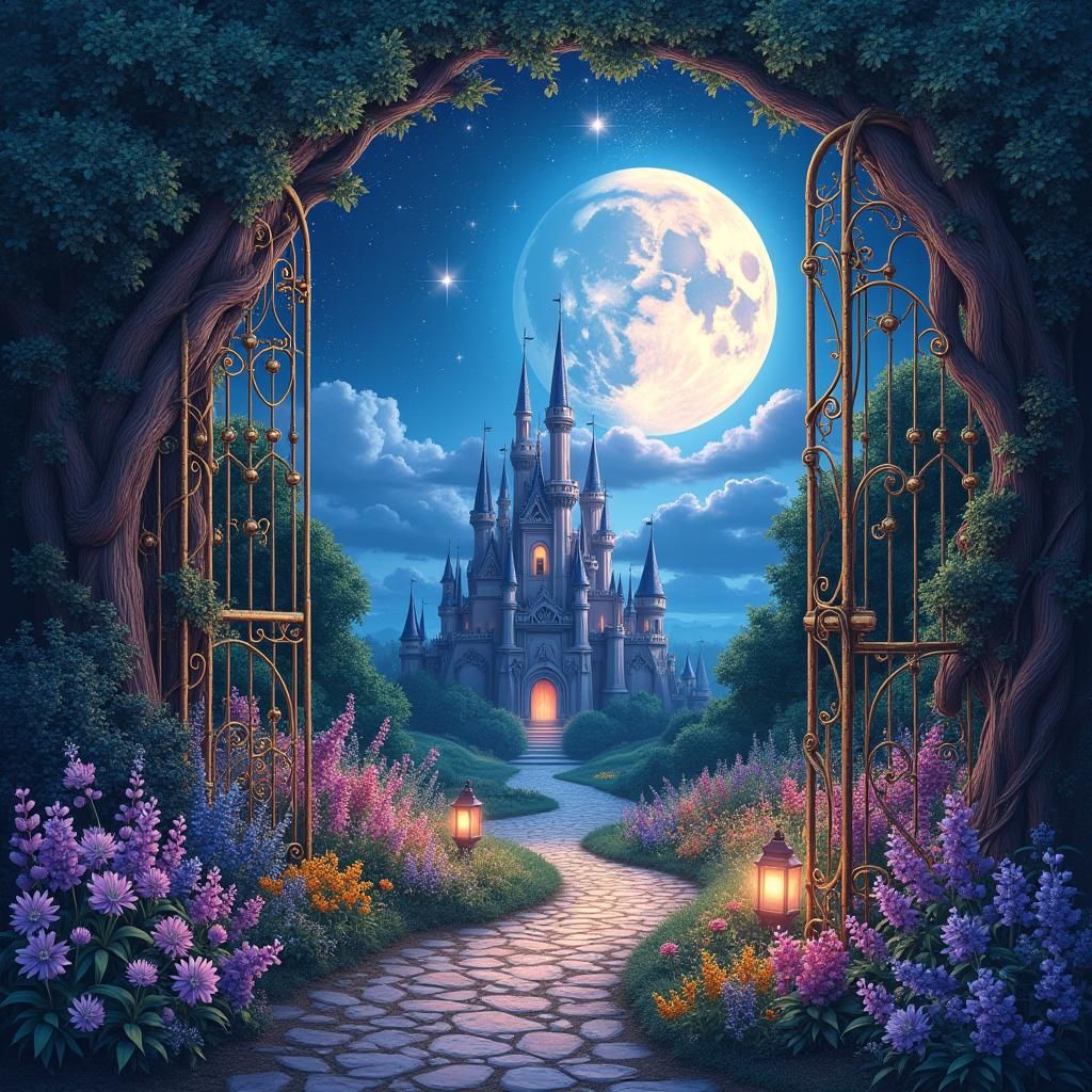 Ornate Gate to a Sparkling Fairy Castle