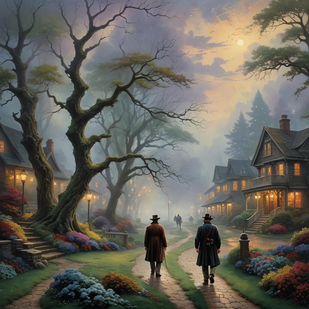 Ethereal Fantasy of a Ghostly Figure in Mist