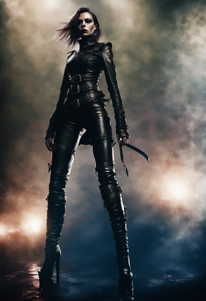 Dark Fantasy Mistress in Leather: Concept Art