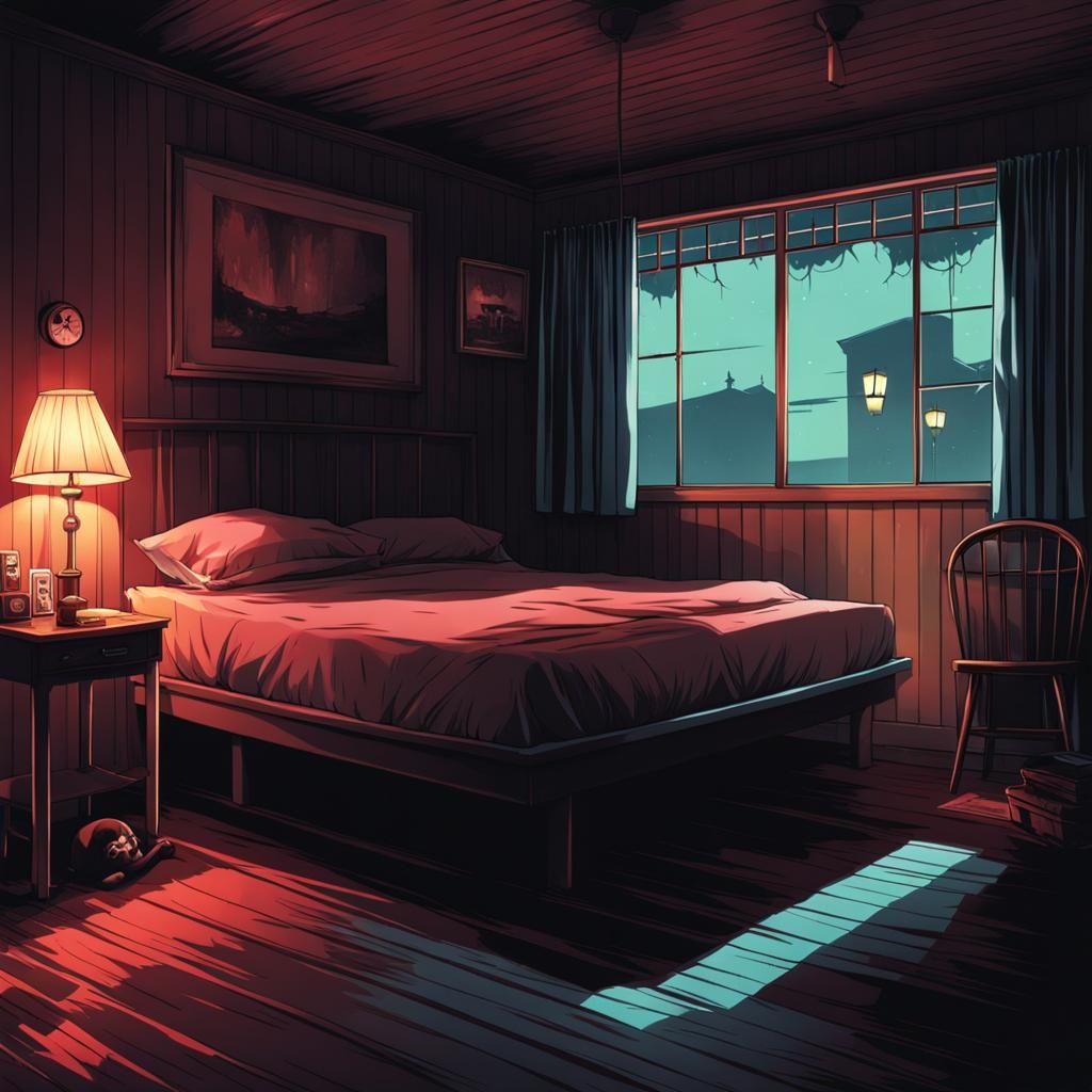 Creepy Motel in Anime Key Visual Style
