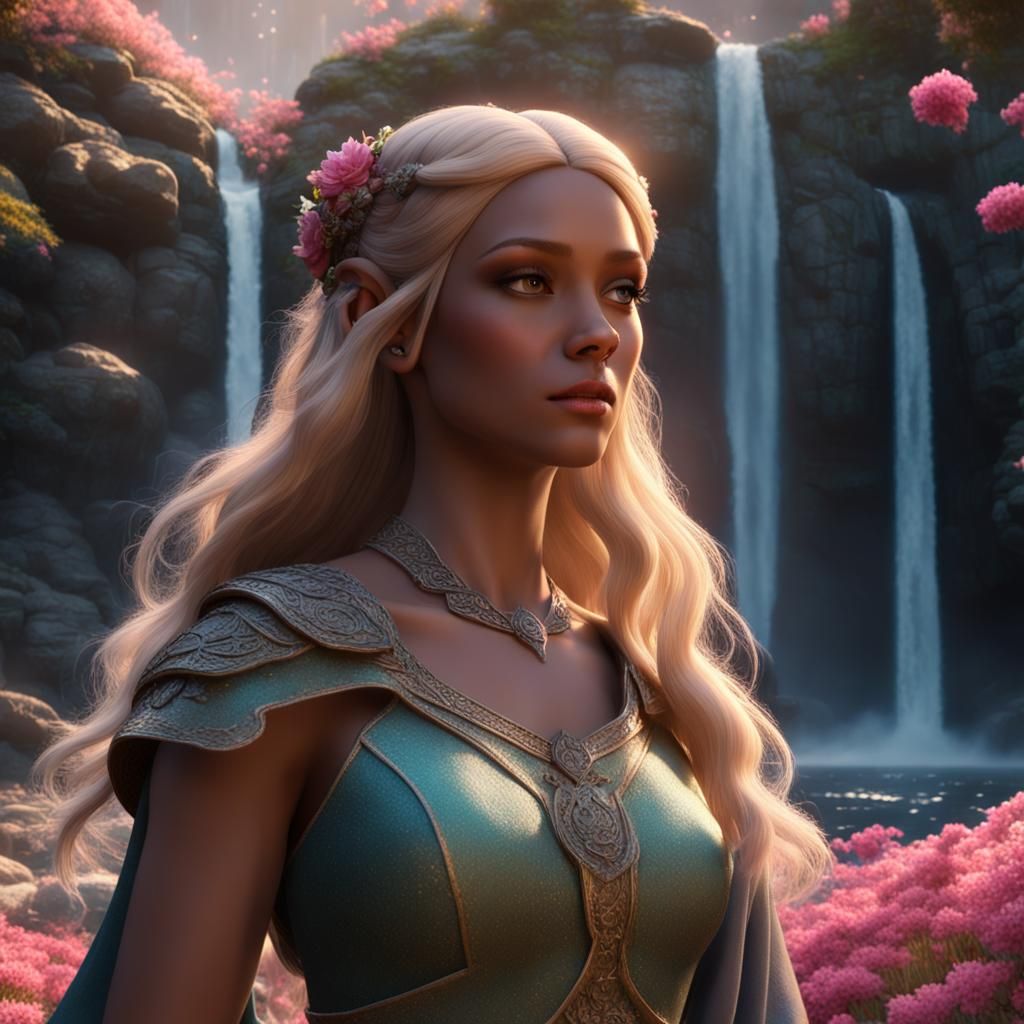 Gentle waterfall portrait