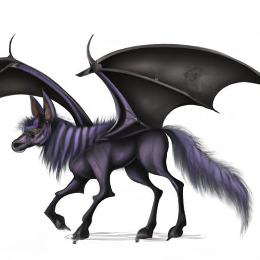 Vampire Bat Horse Hybrid Digital Illustration