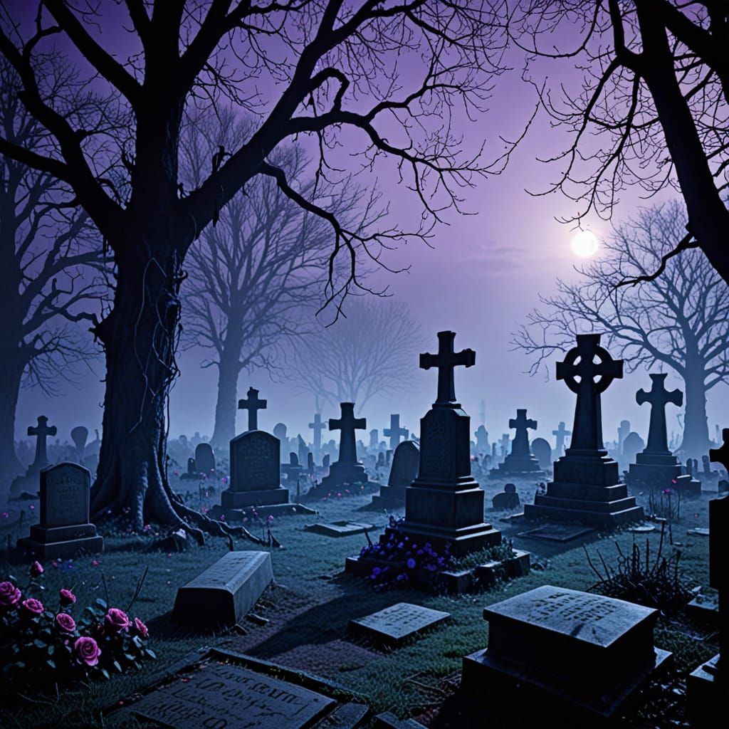 Ethereal Graveyard in Dark Fantasy Style