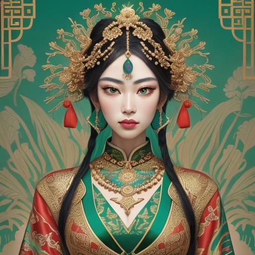 Expressionist Portrait of Seven Chinese Sisters