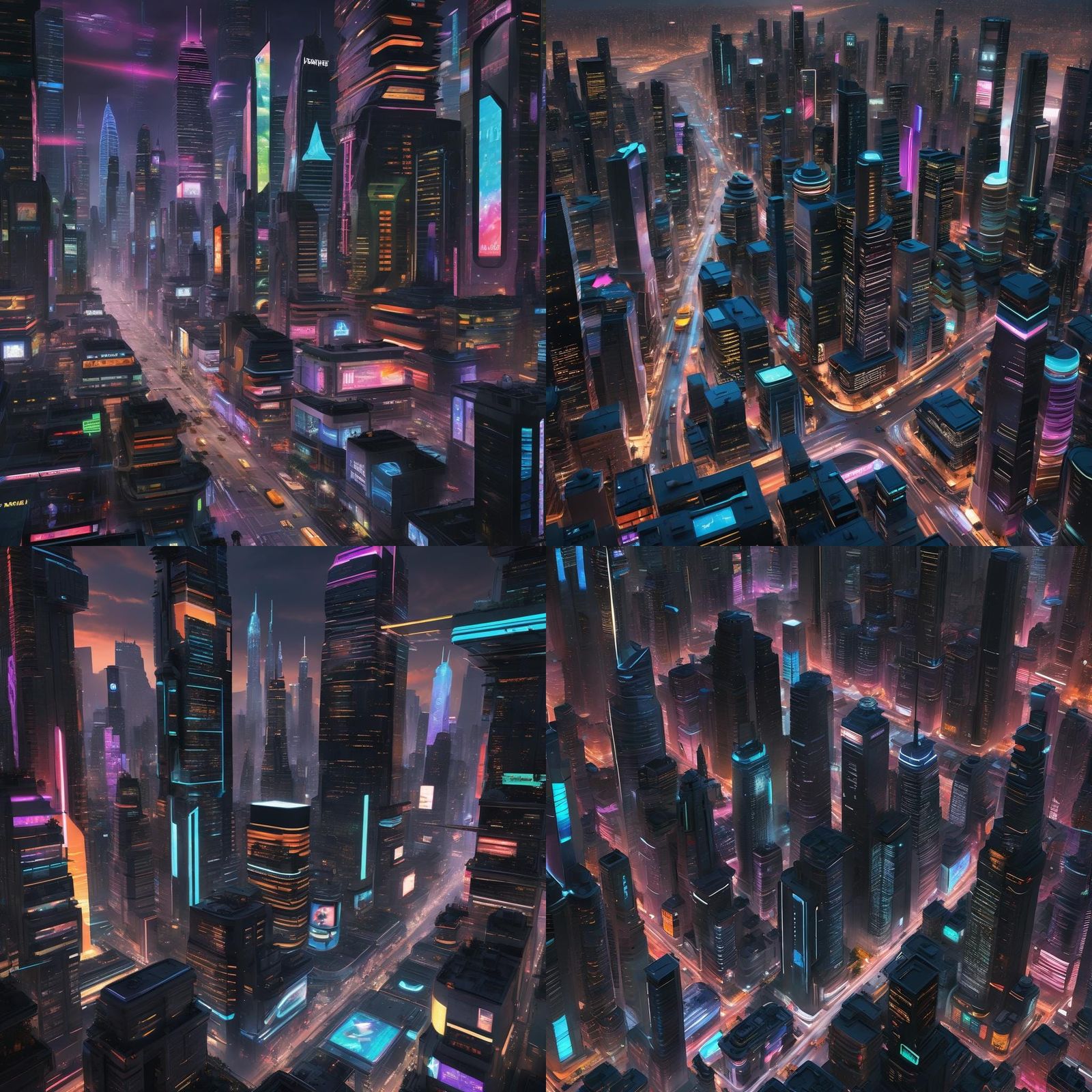 Futuristic Cityscape in 2150: A Cyberpunk Vision