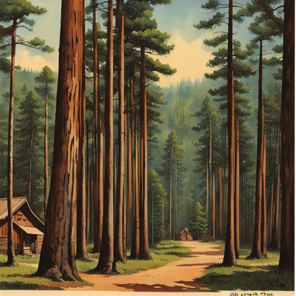 Vintage Postcard of Pine Forest Village