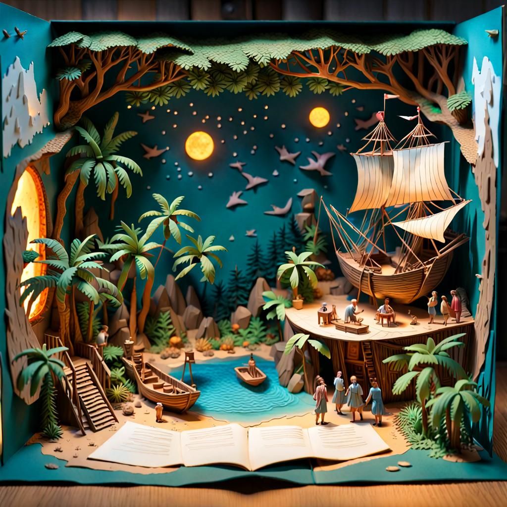 Robinson Crusoe's Enchanted Pop-Up World in 3D