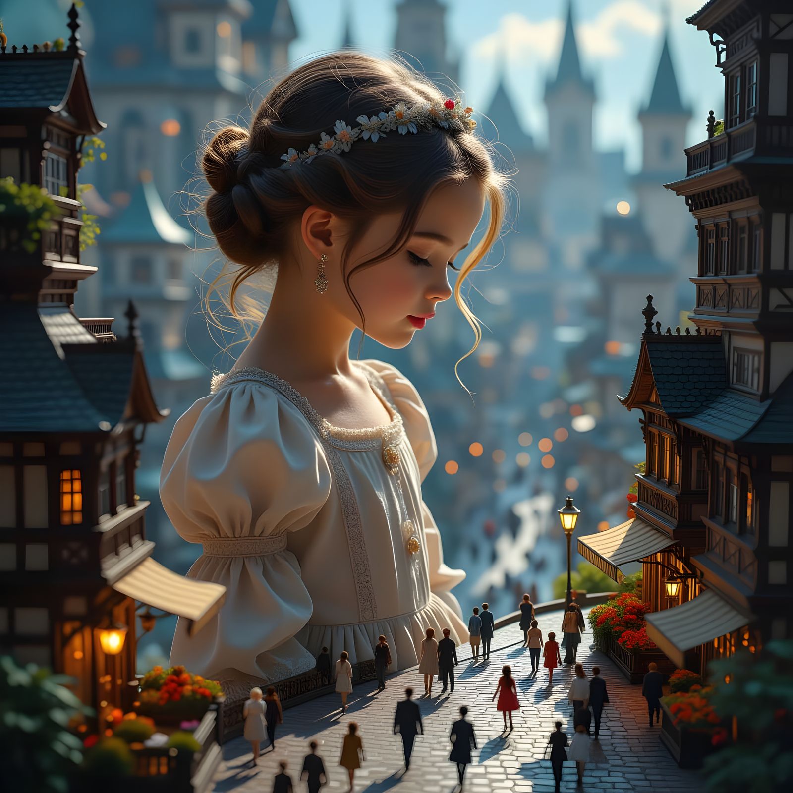 Towns people go about their daily routine unaware that they ...