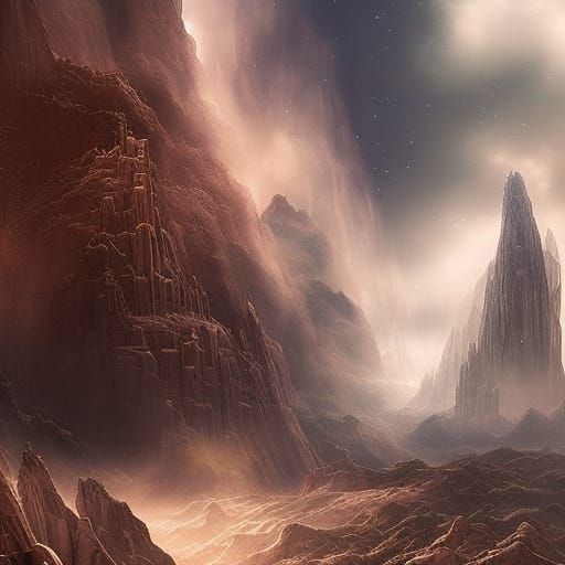 Epic Celestial Scene in Digital Matte Painting Style