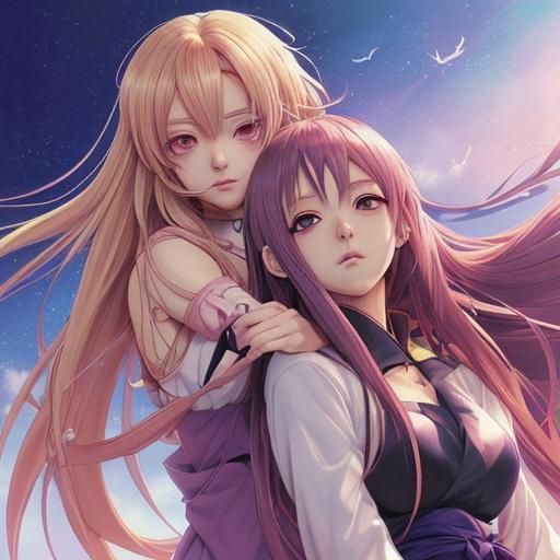 Anime Girls in Japanese Manga Style