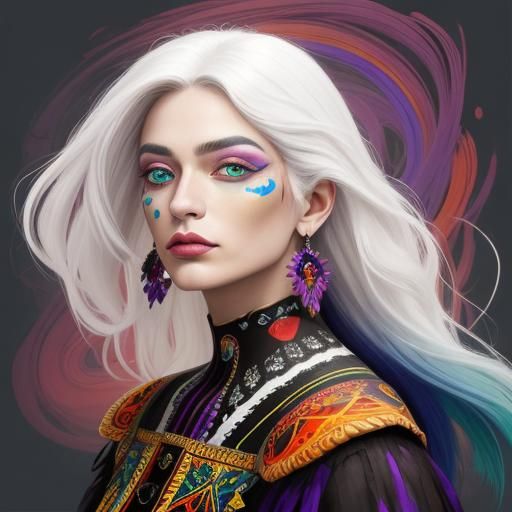 Surreal Heterochromia Portrait with Vivid Colors