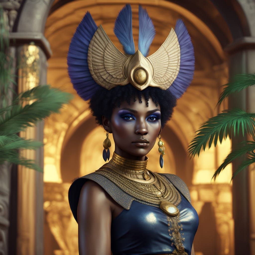 Ancient Egyptian Goddess in Mystical Portal