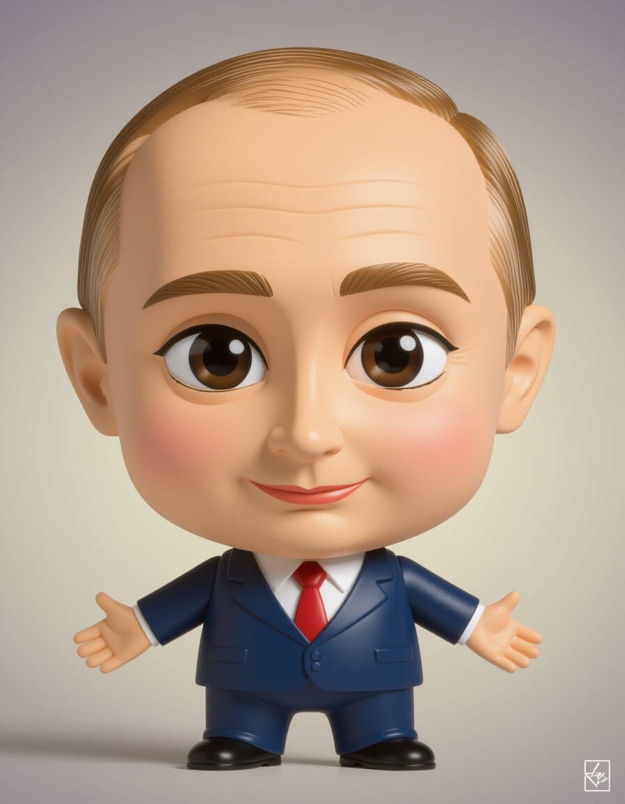 Vinyl Toy Figure with Oversized Head in Cartoon Style