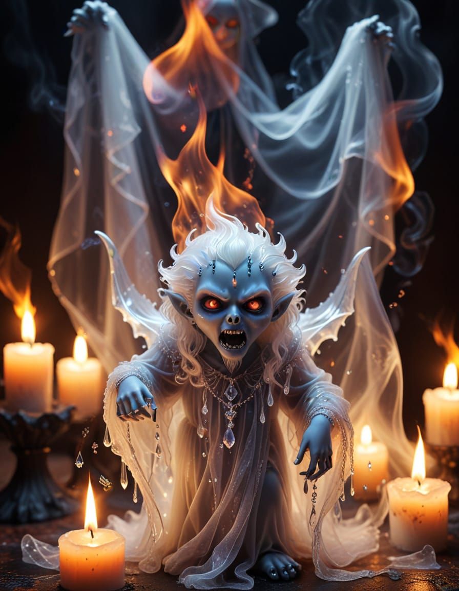 Ghostly Vampire Ritual in a Haunted Atmosphere