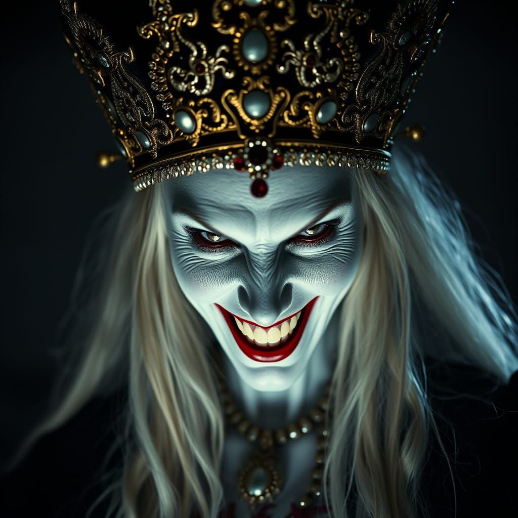 Mysterious Vampire Queen Reigns in Dark Cinematic Splendor