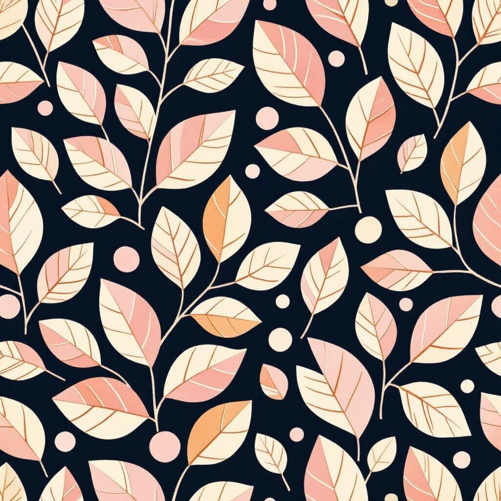 Elegant Botanical Leaf Pattern in Watercolor Style