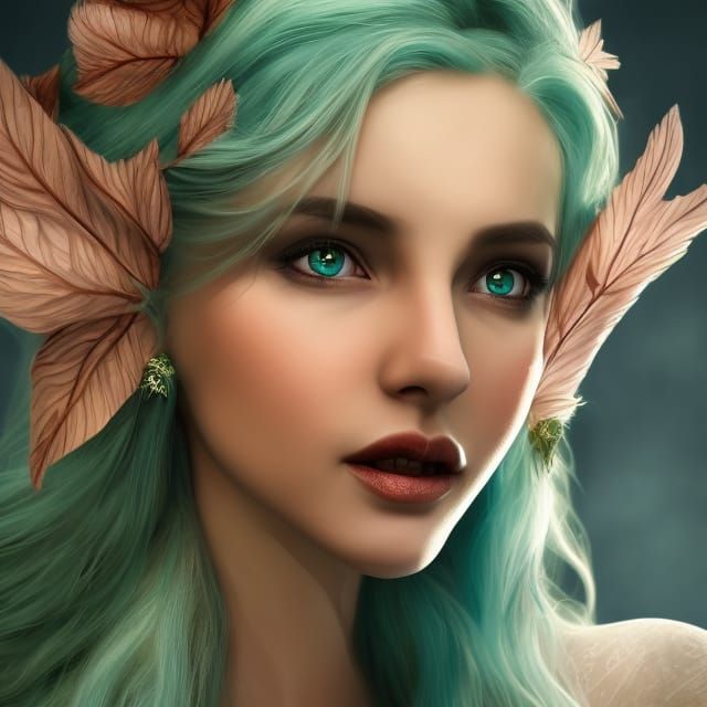 Fantasy Elf Bride Portrait in Fractal Style