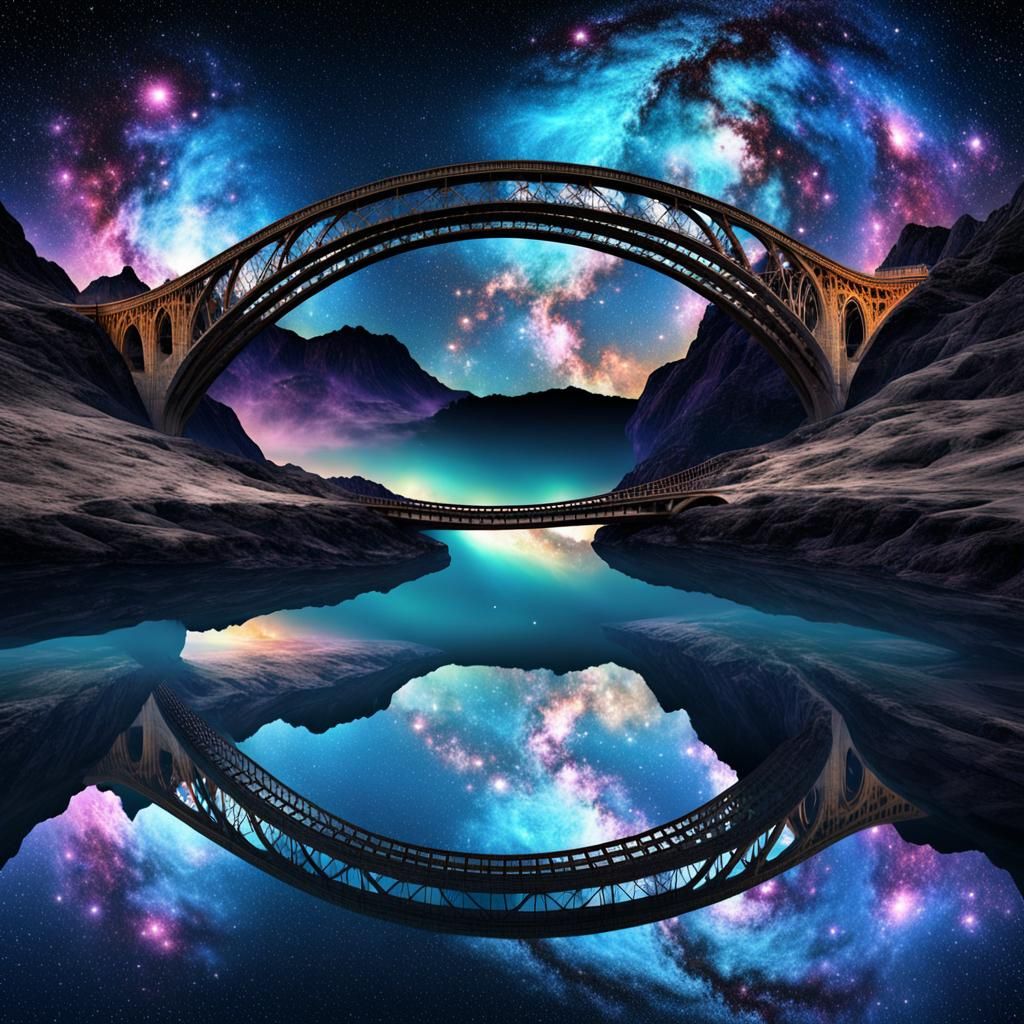 Fractal Bridge Over Galaxy Nebulae River
