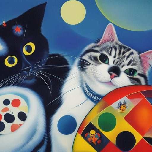 Cute Cat in Dystopian Biopunk Painting