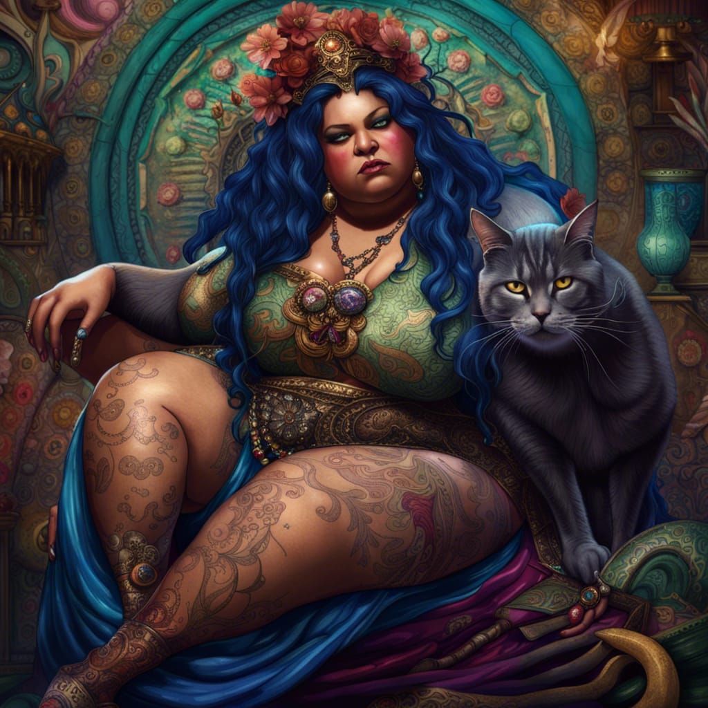 Punk Rock Odalisque: A Detailed Matte Painting