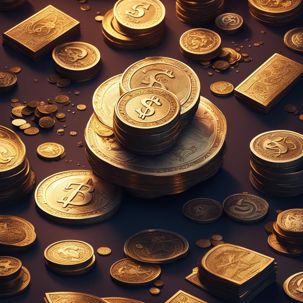 Money Habits Painting in Detailed Matte Style