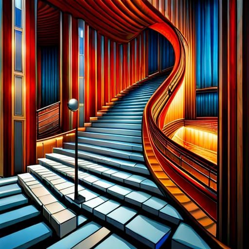 Musical Notes Dance in Escher-Style Arrangement