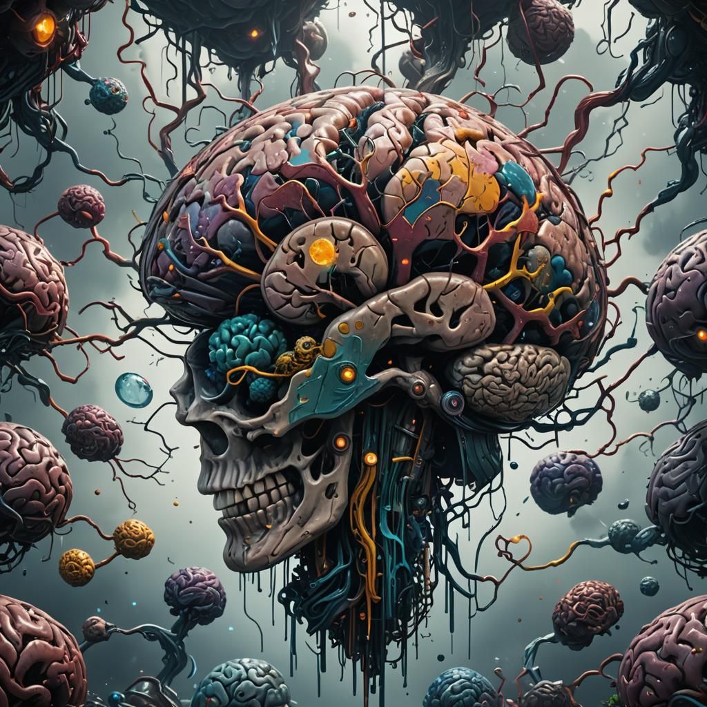 Detailed Brain Matte Painting in Deep Color