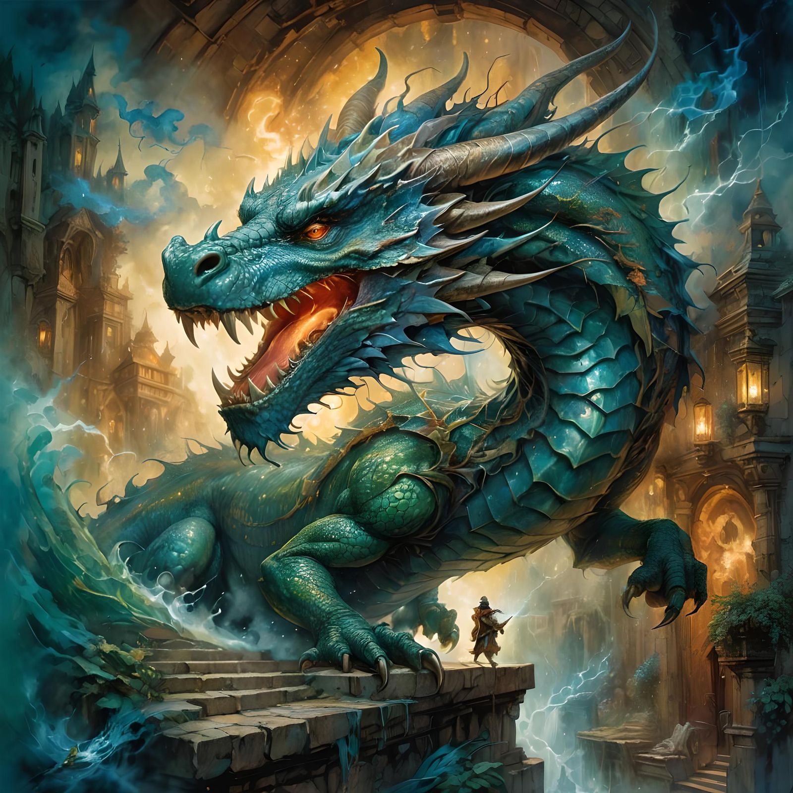 Majestic Dragon in Timeless Fantasy Art