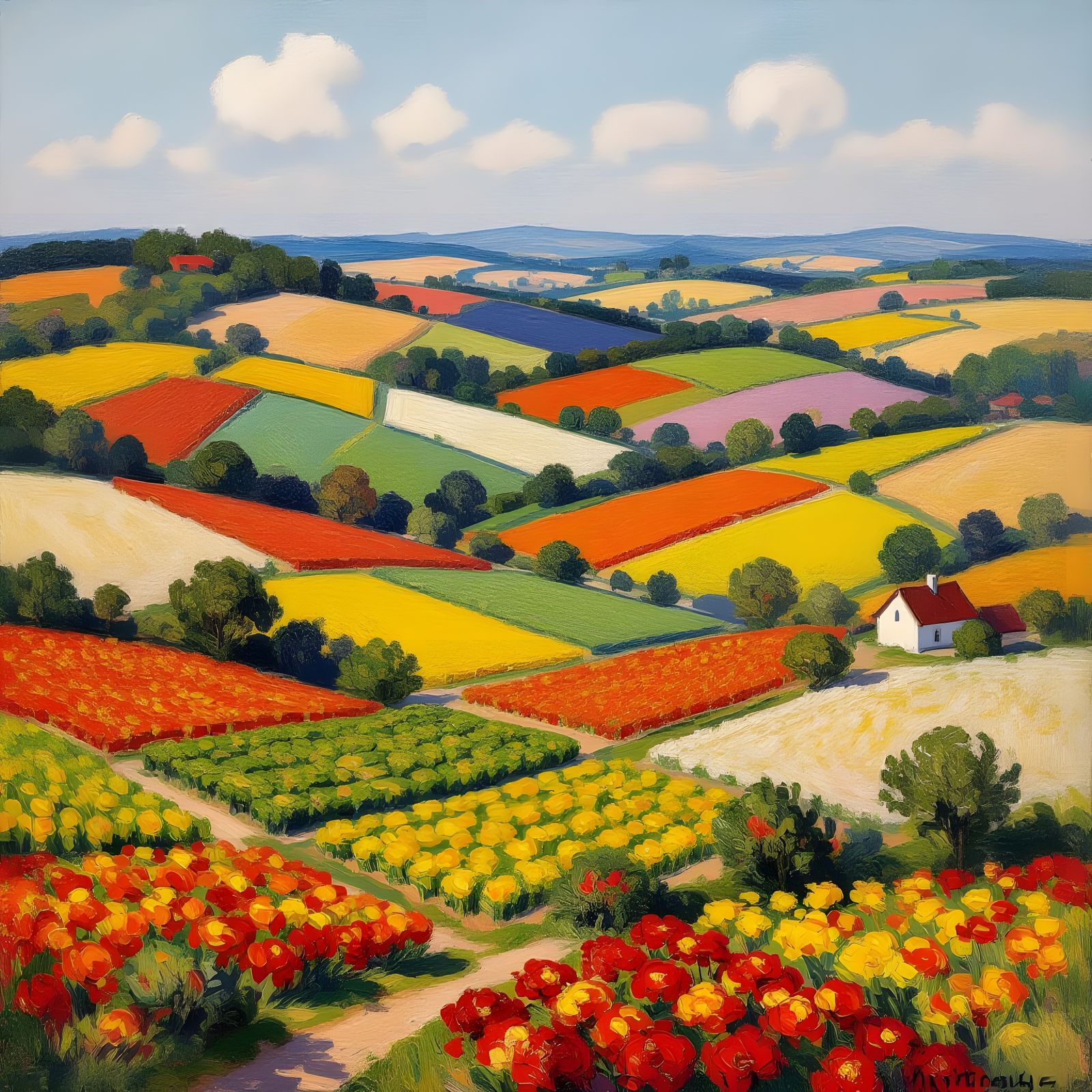 Bird's Eye View of Farmland Quilt