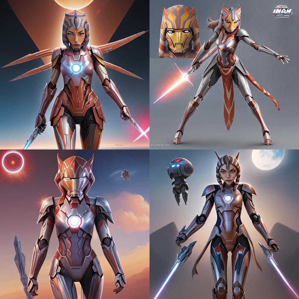 Ahsoka Tano in Iron Man Armor: Anime Style