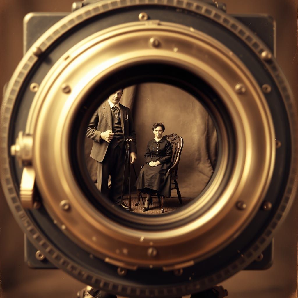 Vintage Photograph: Photographer's Studio in Sepia Tones