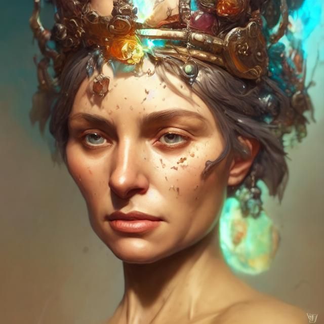 Genesis Queen Mother Portrait in Hyperdetailed Digital Art