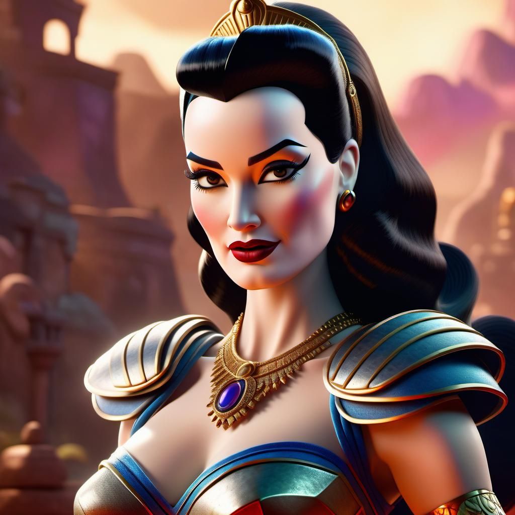 Dita Von Tease as Warrior Princess: Pixar Style