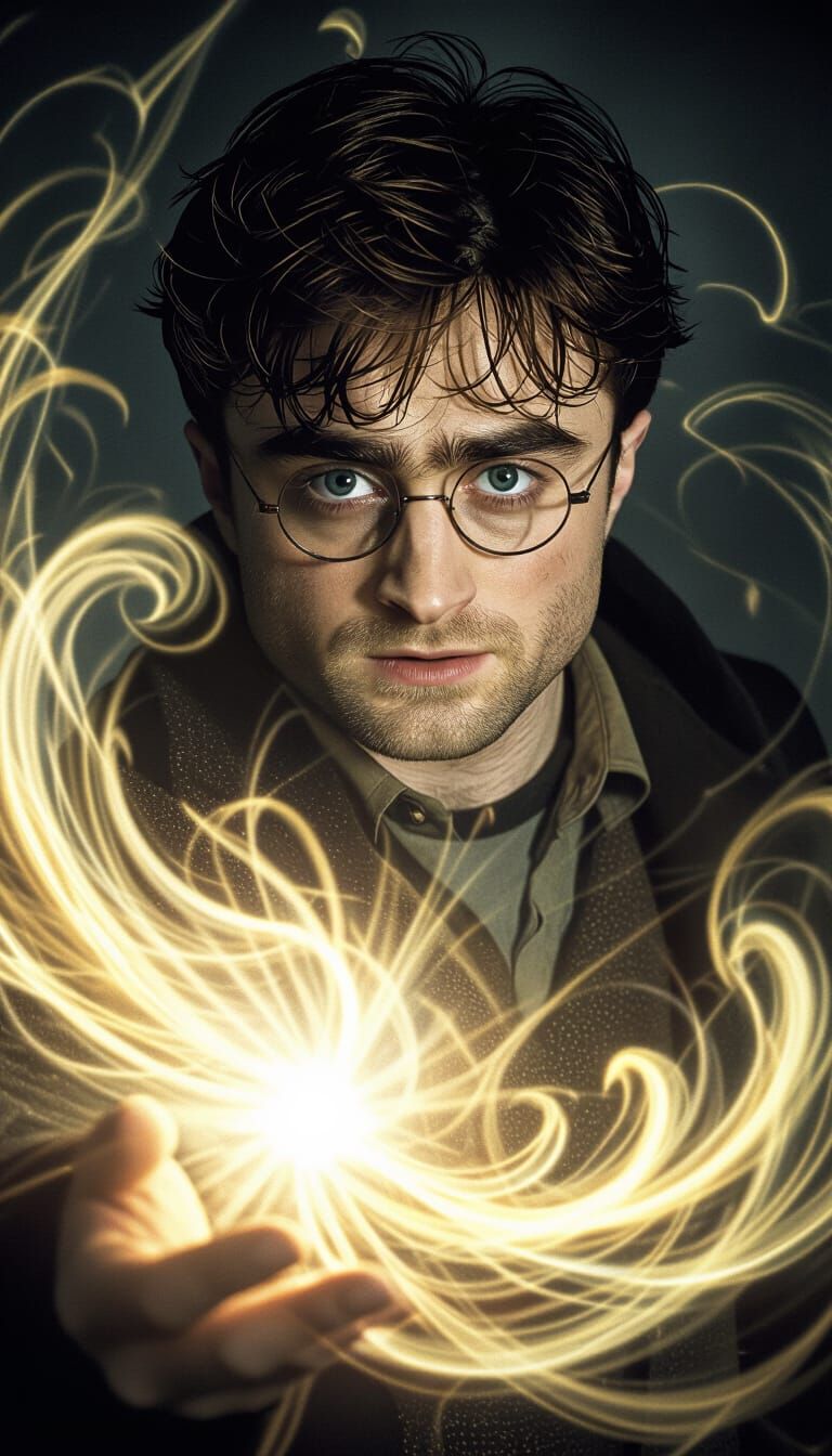 Mystical Magic Surrounds Figure in Vintage Film Still