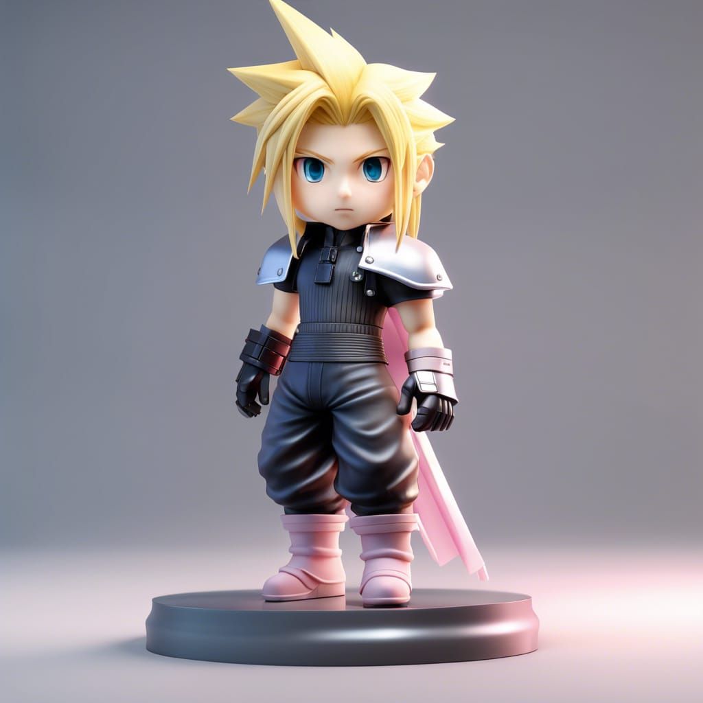 Cloud Strife Pop Mart Toy in Pastel Colors