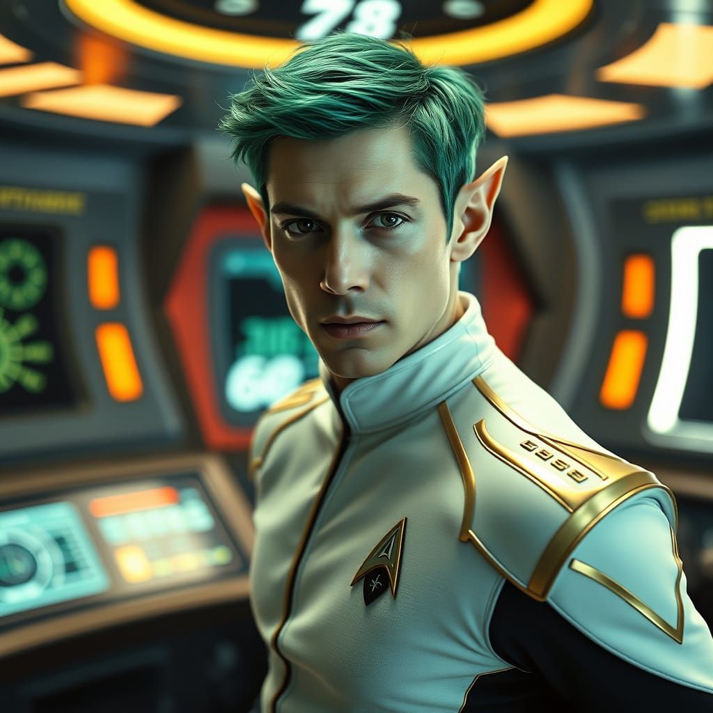 Alien Starfleet Officer Portrait in Sci-Fi Film Style