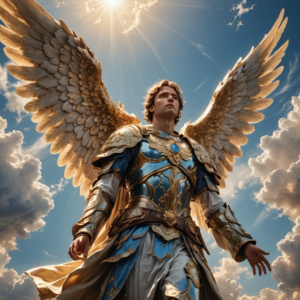Angel Ascending to Heaven in Hyperrealistic Style