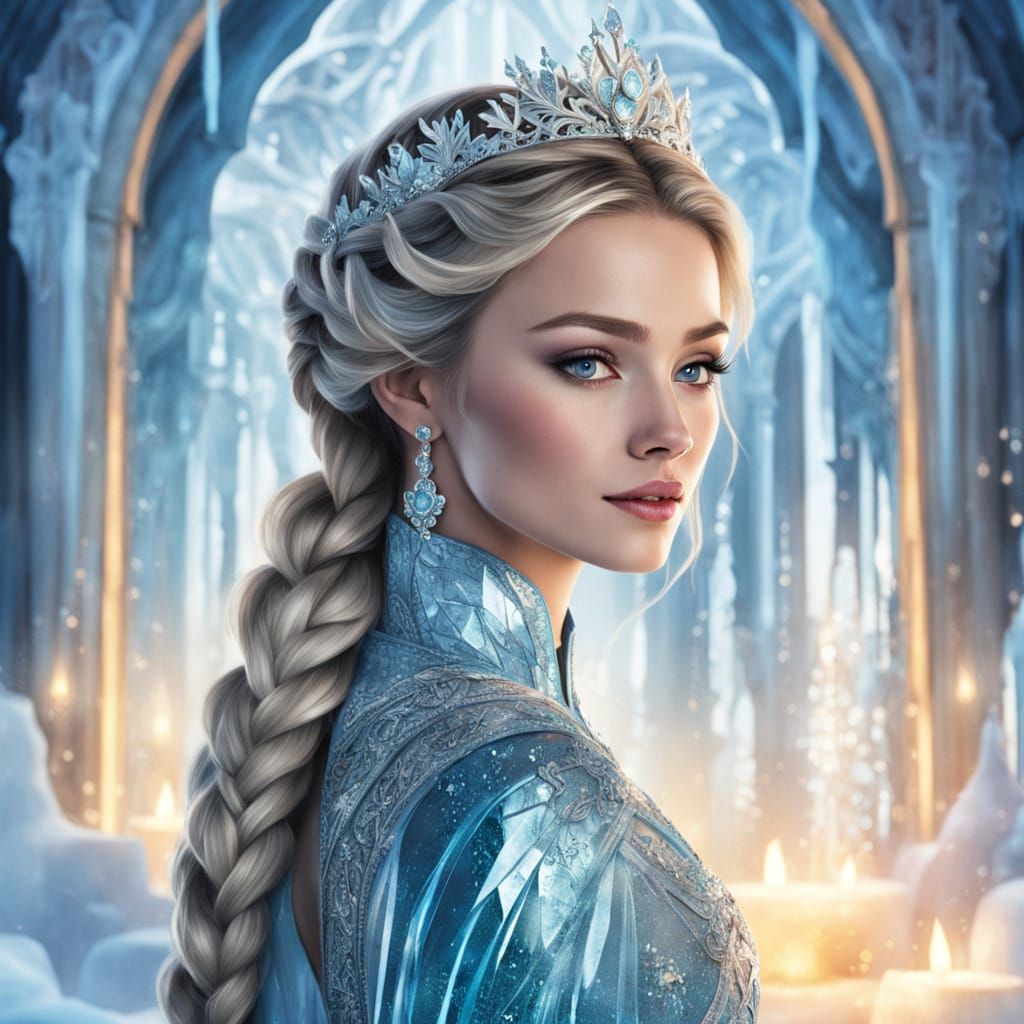 Elsa and Jack Frost's Daughter in Ice Palace