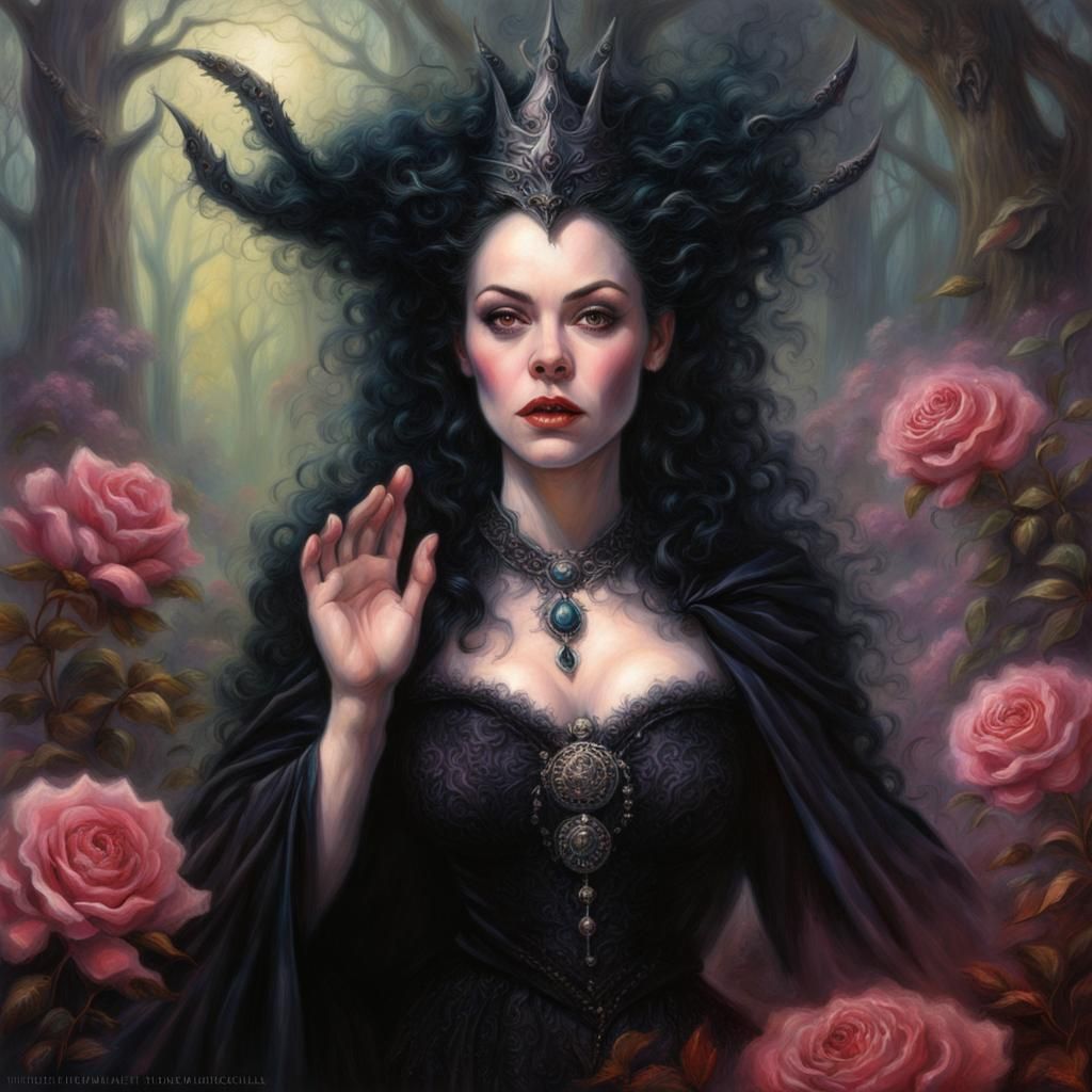 Dark Witch Queen in Ethereal Fantasy Style