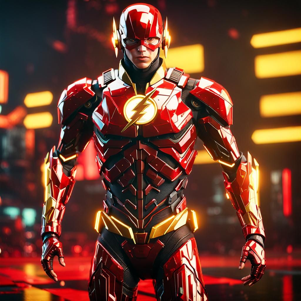 The flash in metallic suit