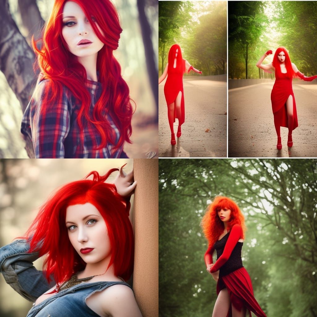 Red-Haired Goddess Portrait in Professional Photography Styl...