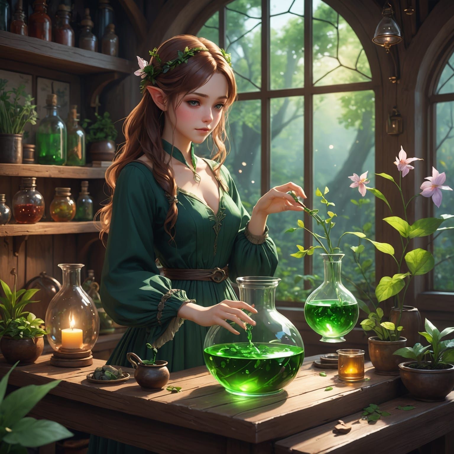 Fairy Brews Potion: Detailed 3D Anime Art