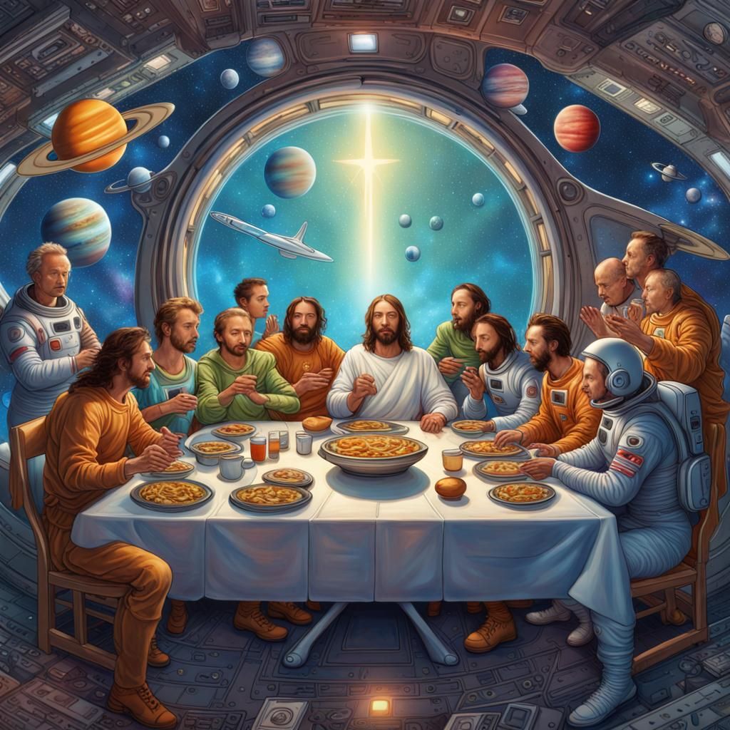 The Last Supper in Space: Holographic Astral Illustration