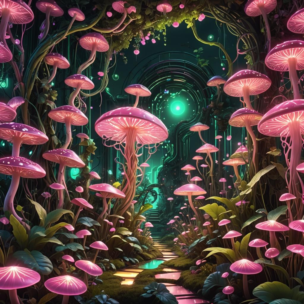 Surreal Garden: Nature and Technology in Harmony