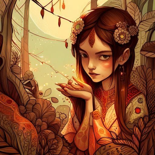 Fairytale Princess in Enchanted Garden