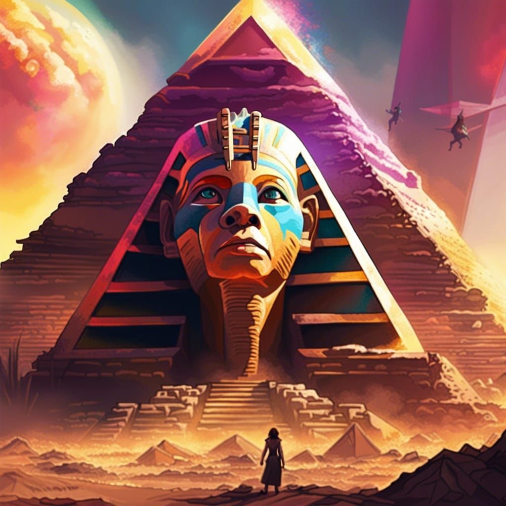 Post apocalyptic pyramids and sphinx
