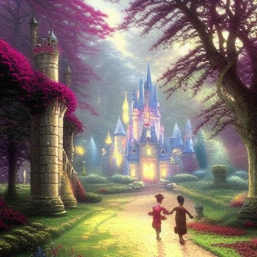 Ethereal Forest Boy Remembers Father, Surrealist Style