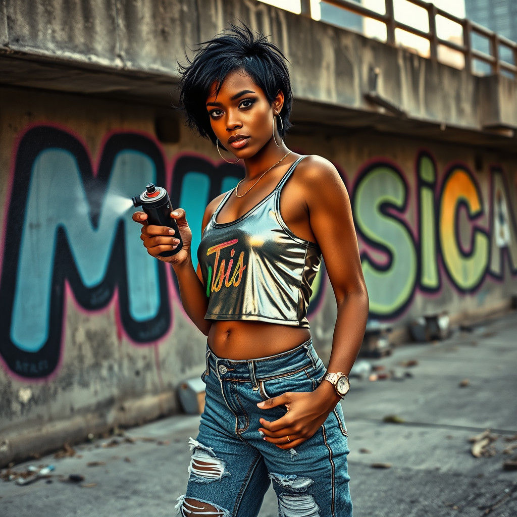 Street Artist Sprays Graffiti Art in HDR